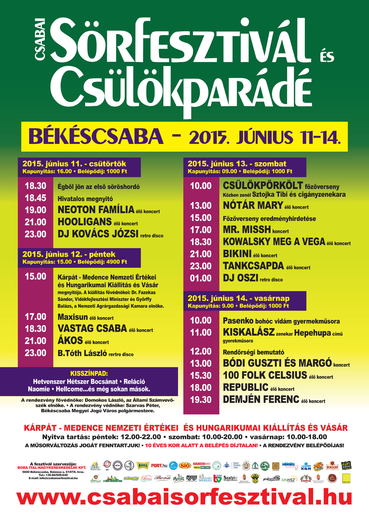 Csabai Sörfesztivál és Csülökparádé 2015